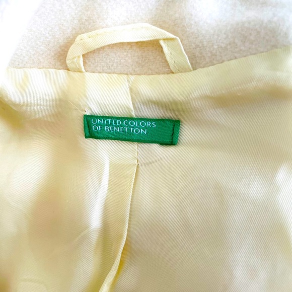 United Colors of Benetton Cream Wool Pea Coat - Picture 4 of 4